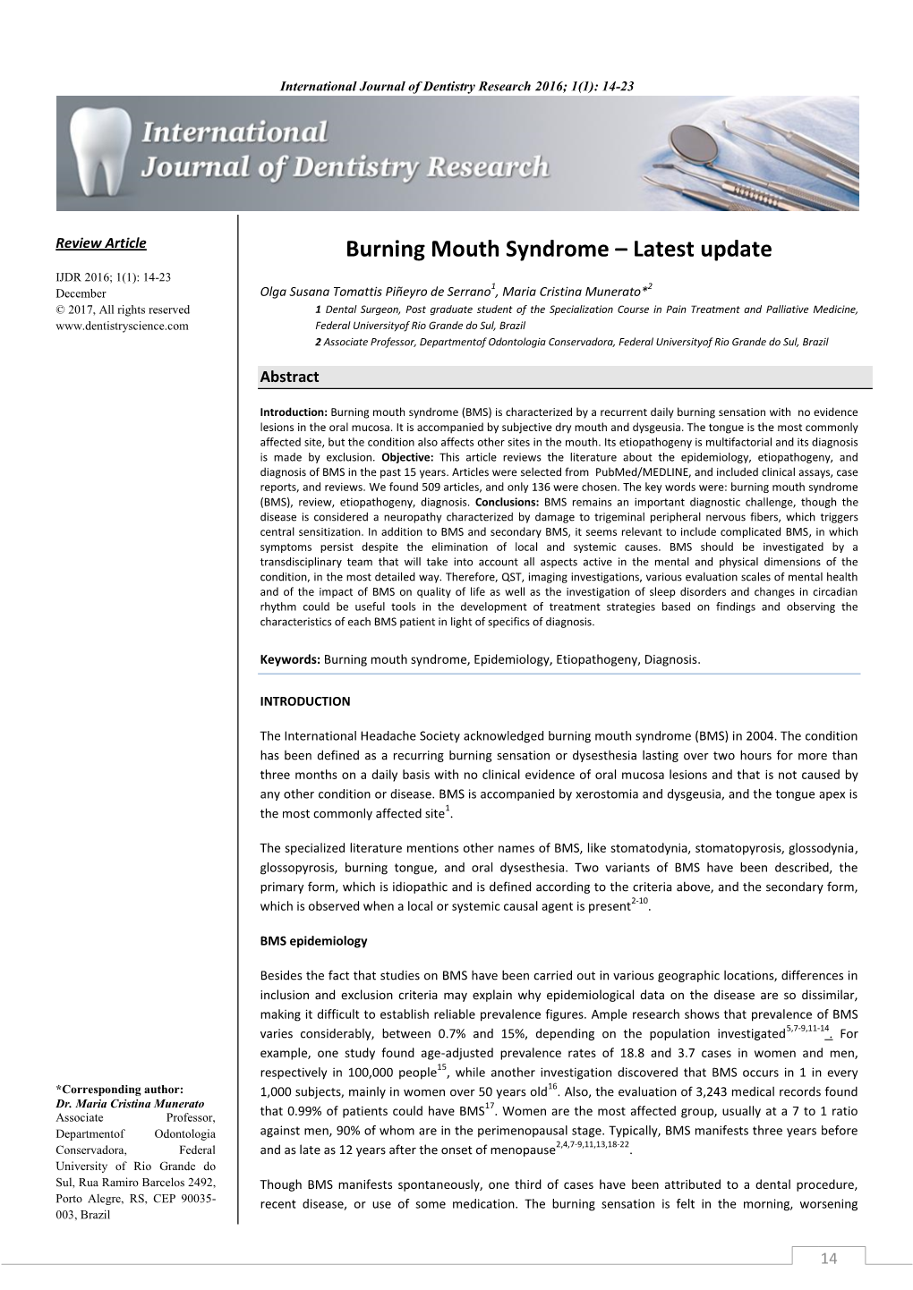 Burning Mouth Syndrome