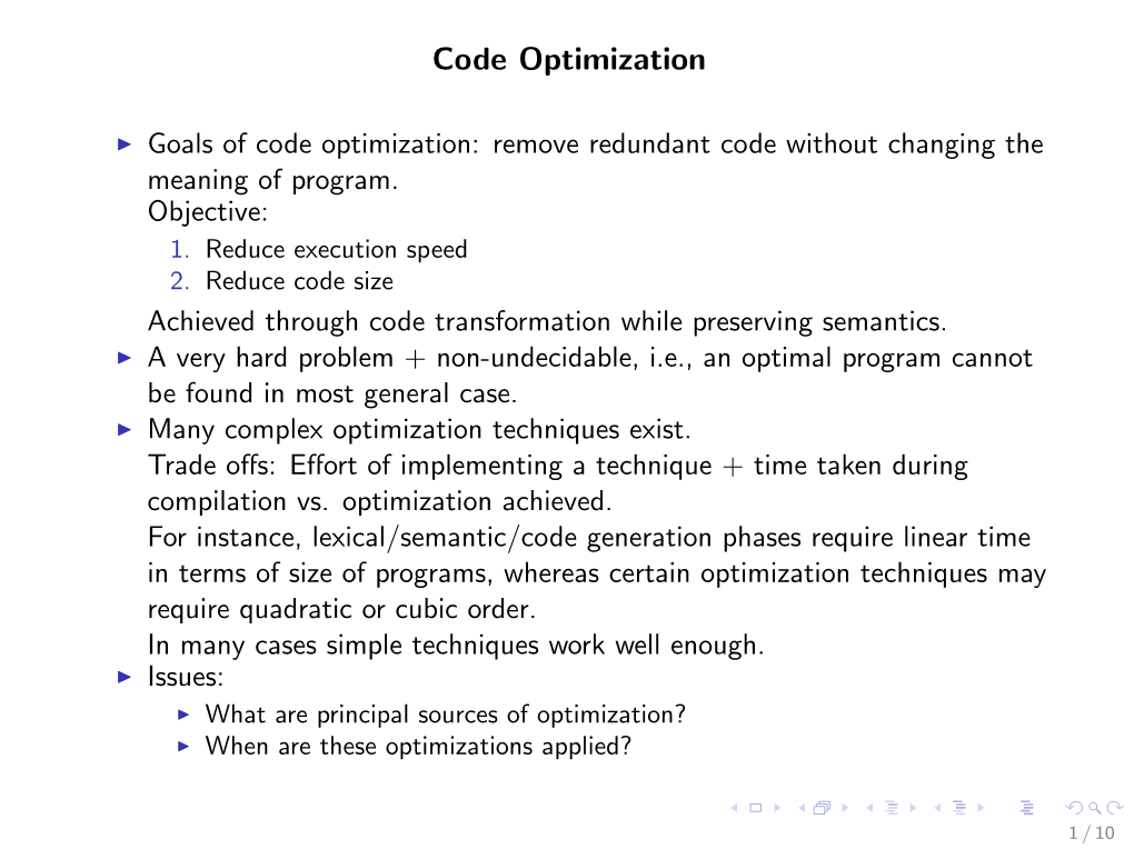 Code Optimization