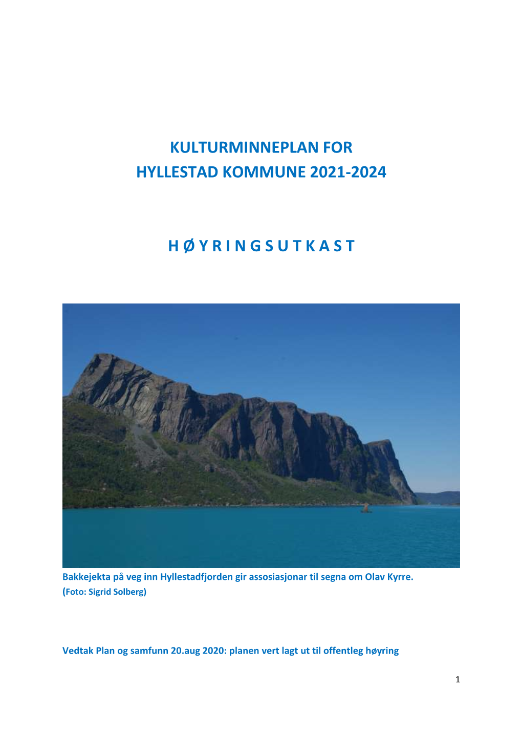 Kulturminneplan for Hyllestad Kommune 2021-2024