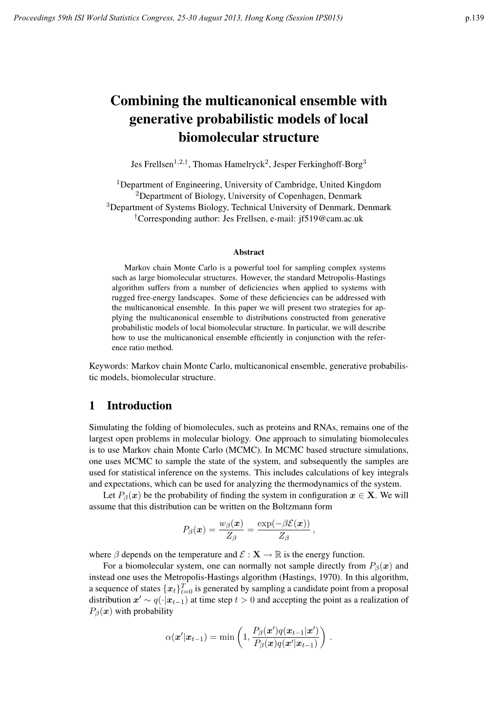 Combining the Multicanonical Ensemble with Generative Probabilistic Models of Local Biomolecular Structure