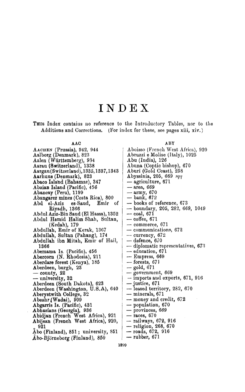 This Index Contaitls No Reference to the Introductory Tables, Nor to the Additions and Corrections