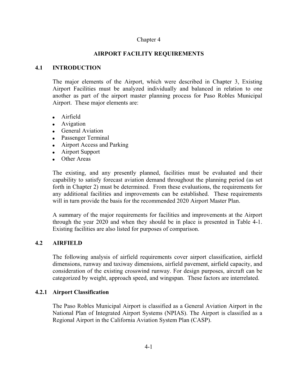 Airport Facility Requirements