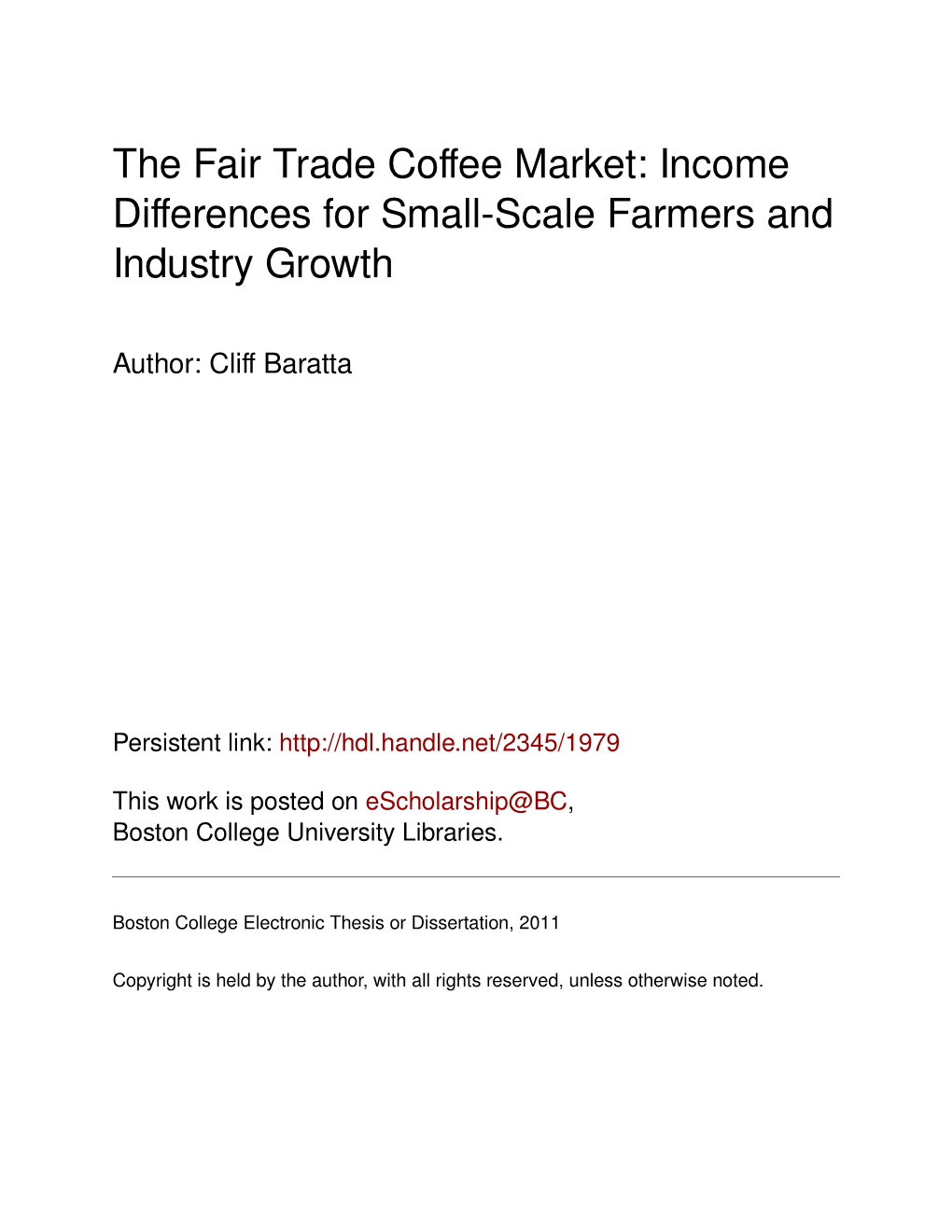 The Fair Trade Coffee Market