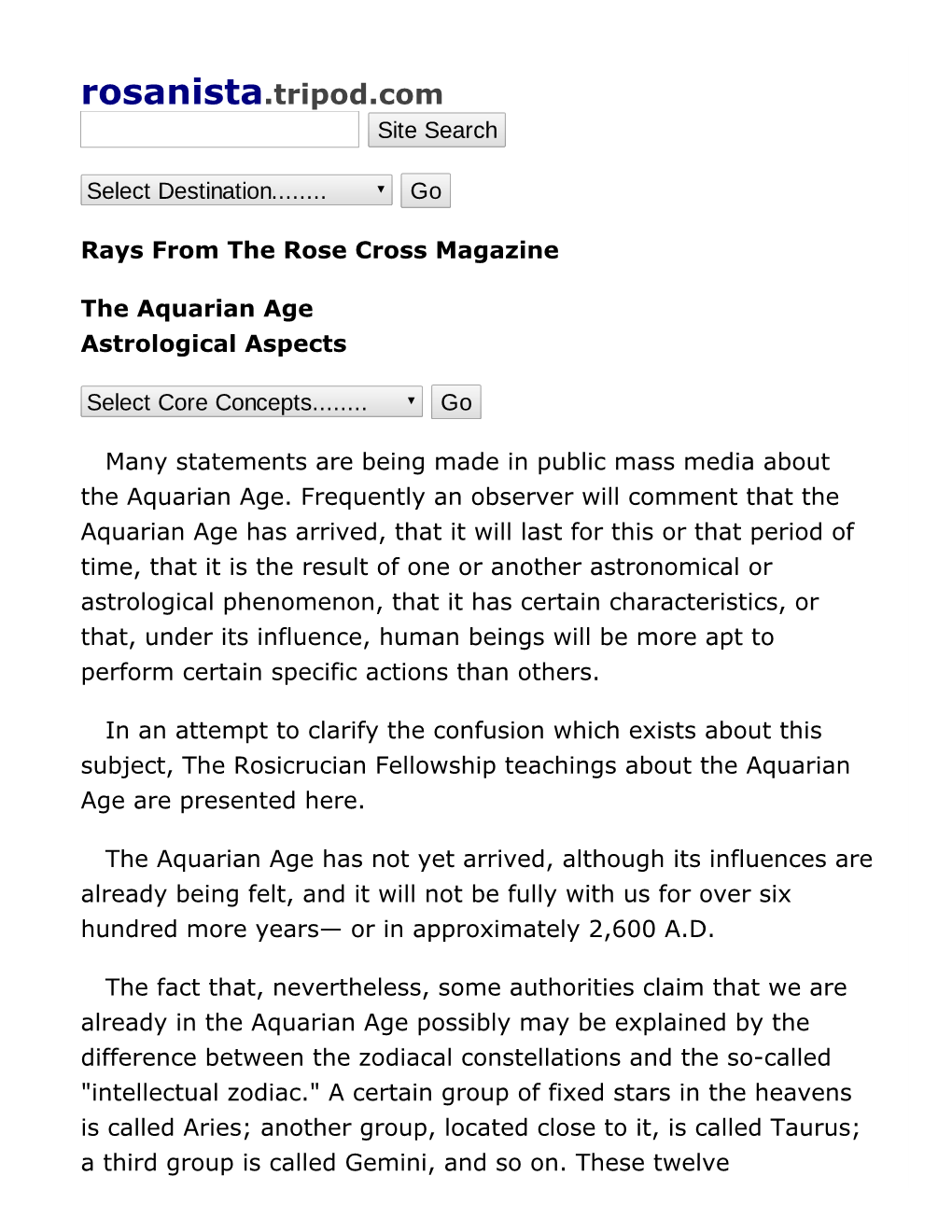 Rays from the Rose Cross Magazine the Aquarian Age