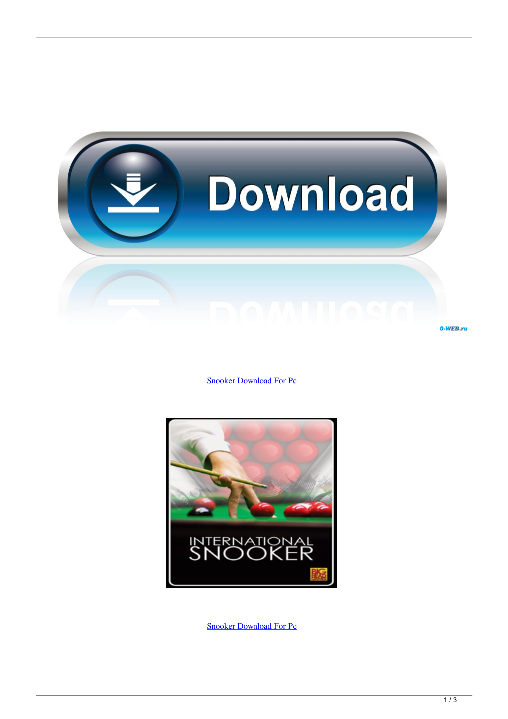 Snooker Download for Pc