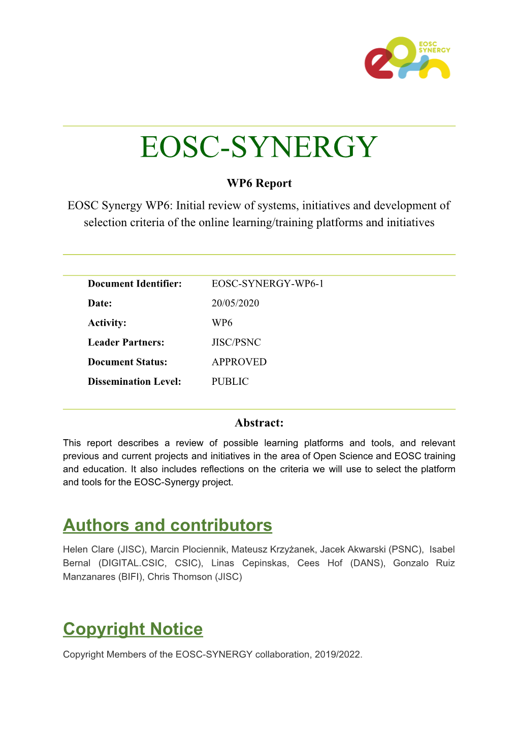 Eosc-Synergy