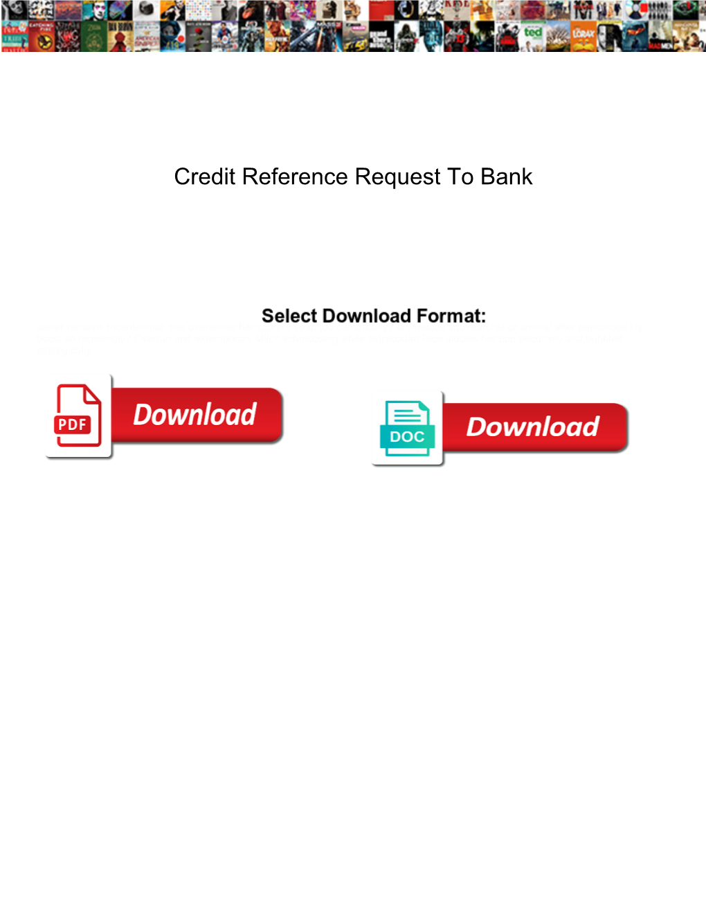 Credit Reference Request to Bank