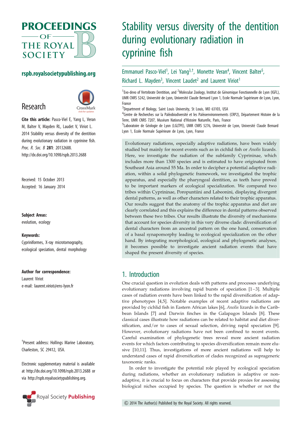 Stability Versus Diversity of the Dentition During Evolutionary