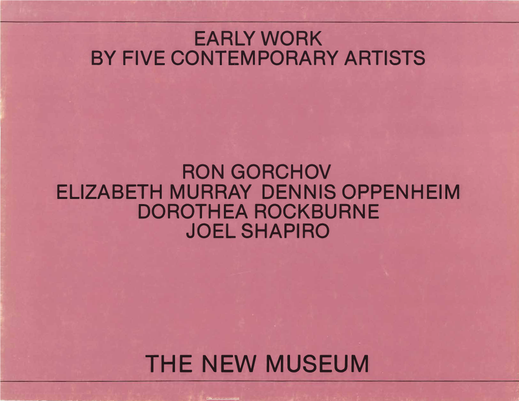 Dennis Oppenheim Dorothea Rockburne Joel Shapiro