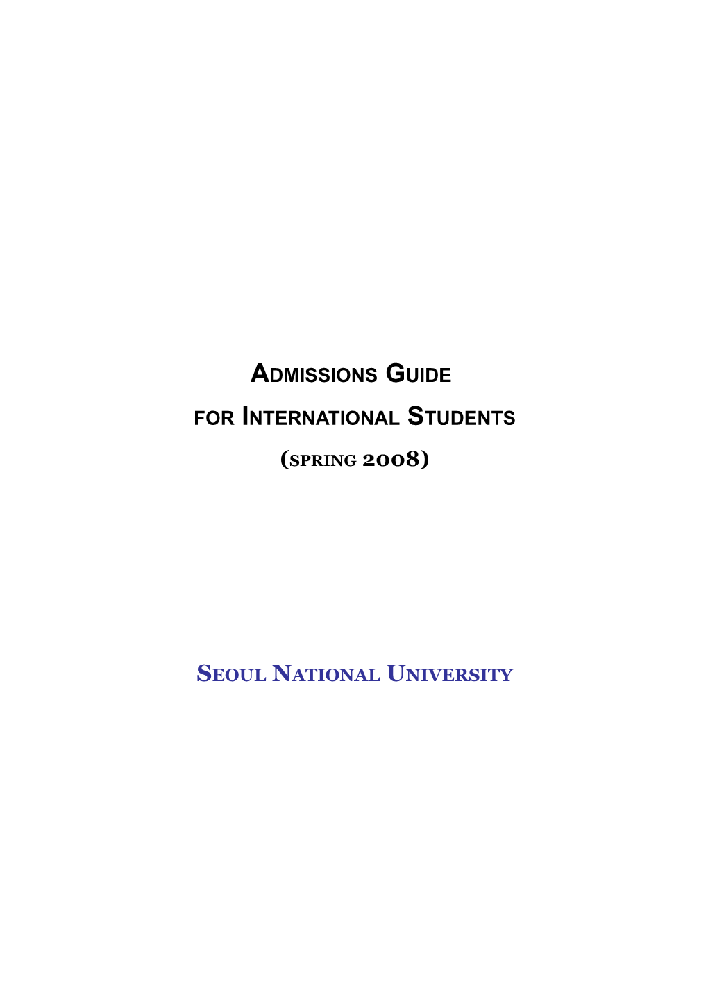 Admission Guide for International Students