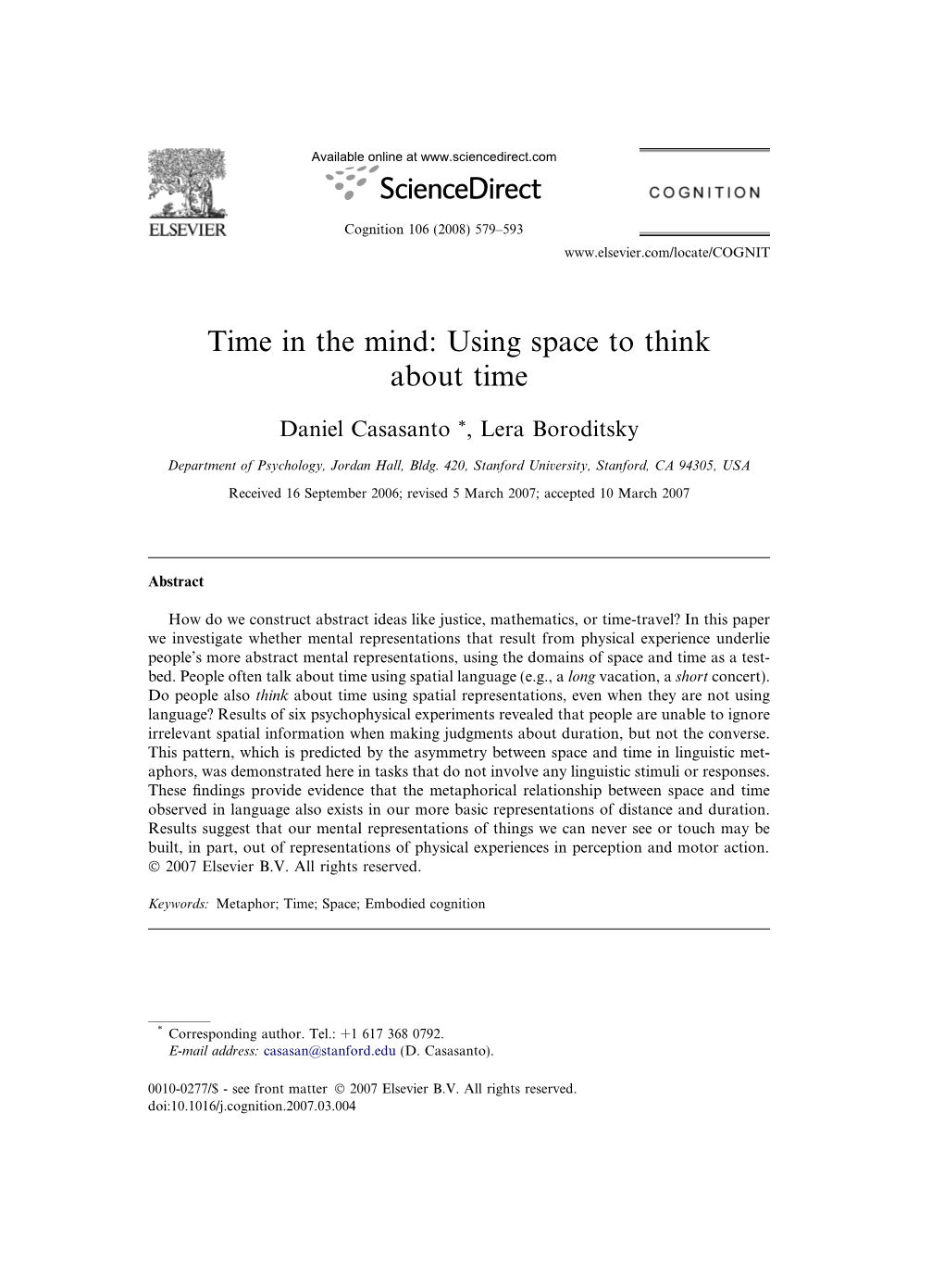 Time in the Mind: Using Space to Think About Time