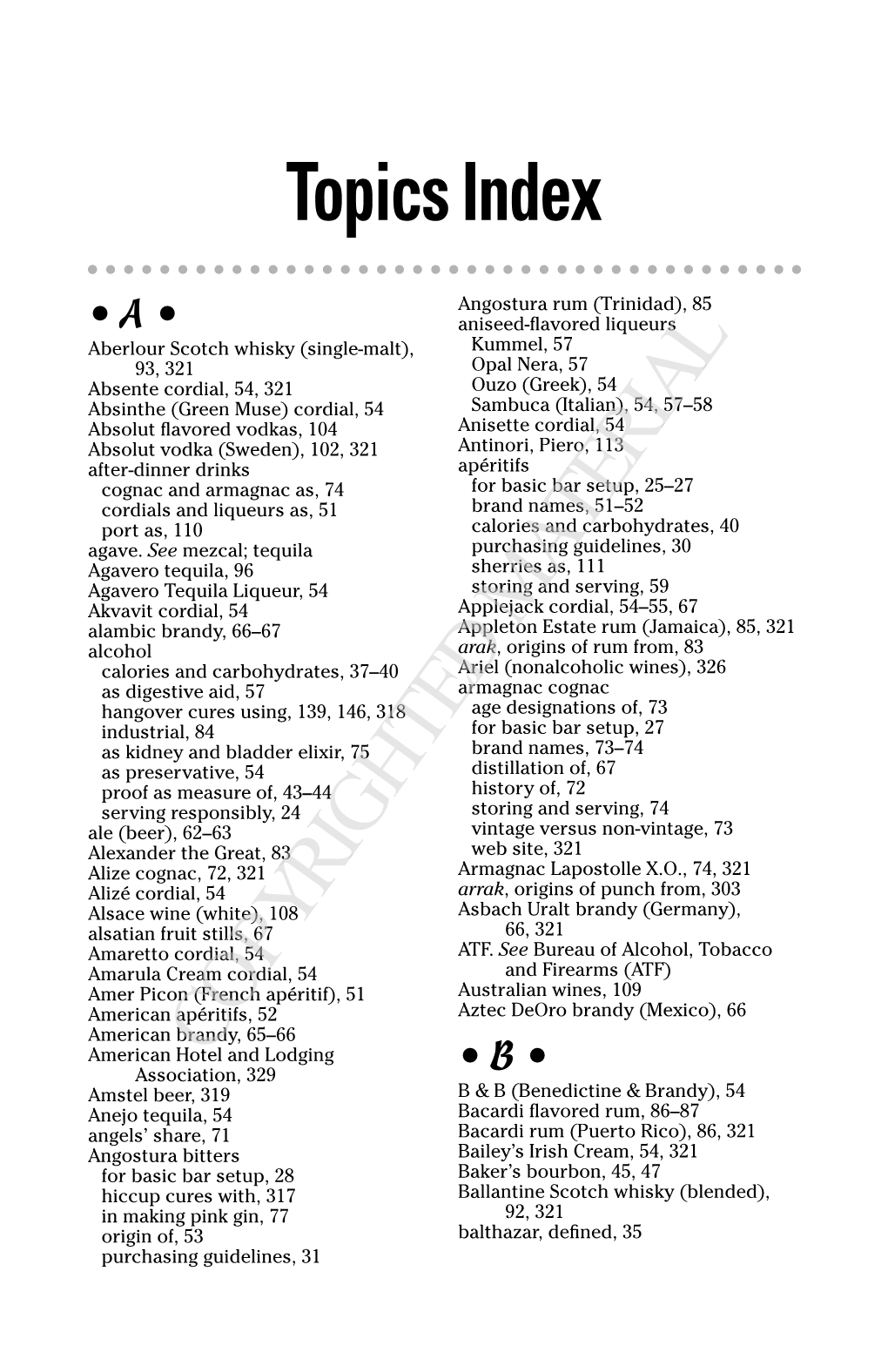 Topics Index