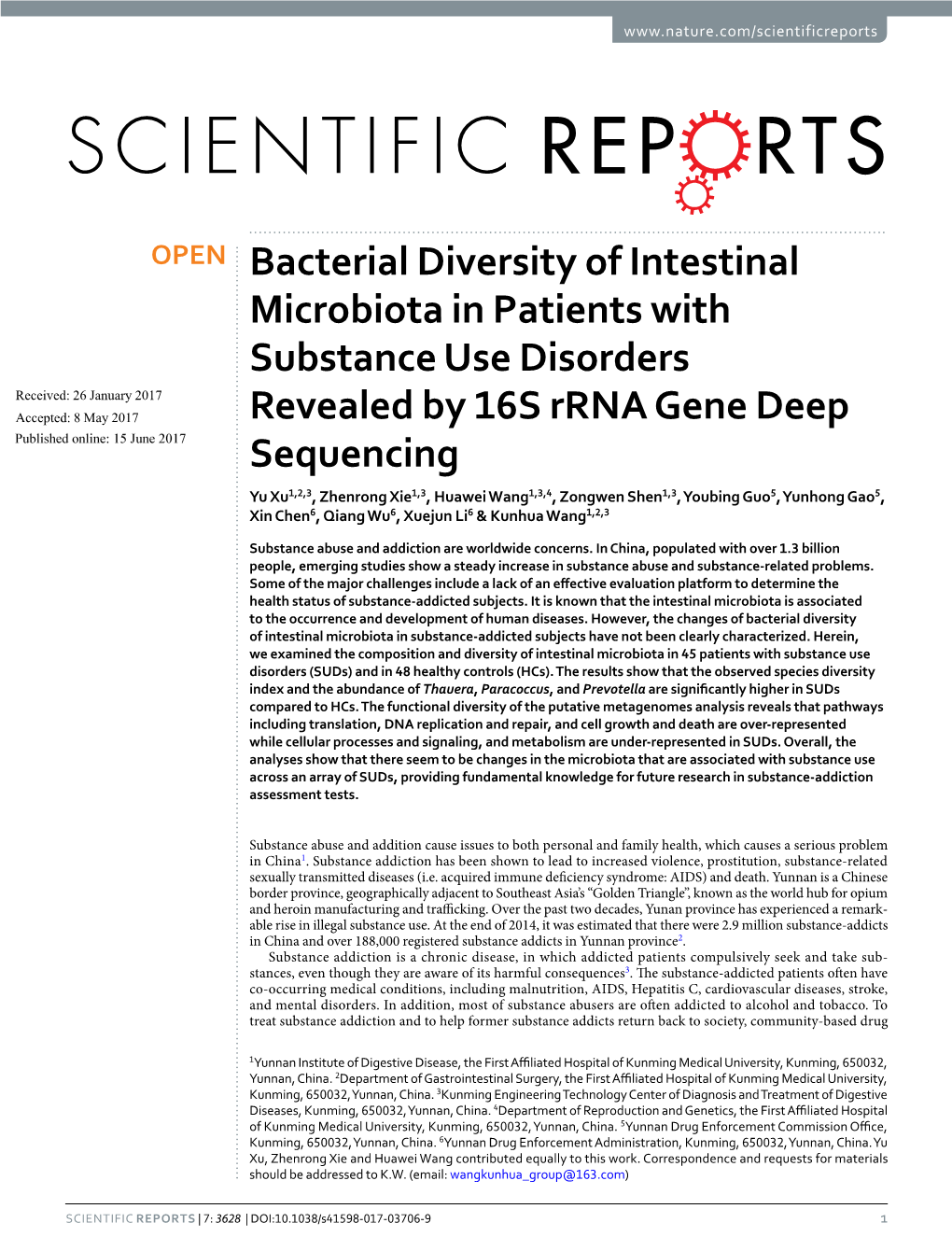 Bacterial Diversity of Intestinal Microbiota in Patients With