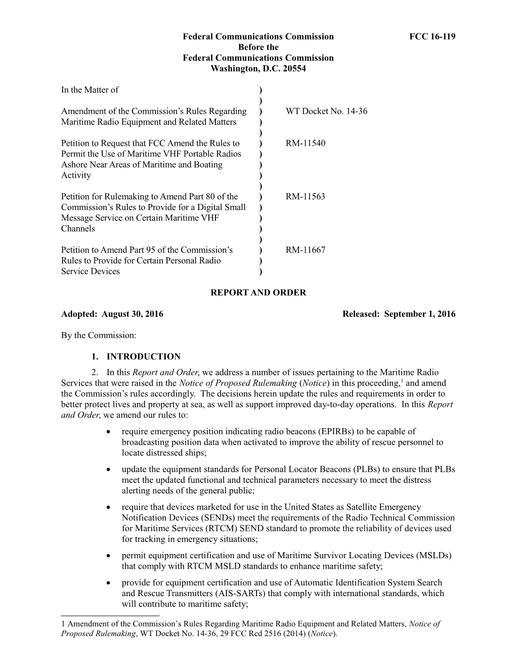 Federal Communications Commission FCC 16-119