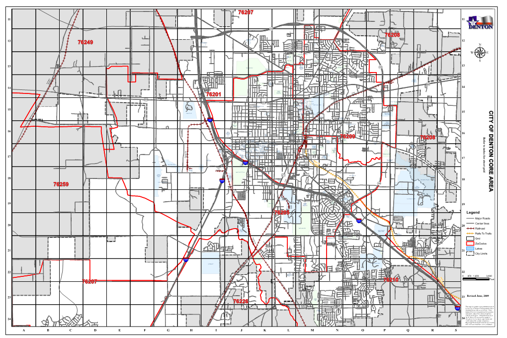 CITY of DENTON STREET GRID INDEX Revised June, 2009