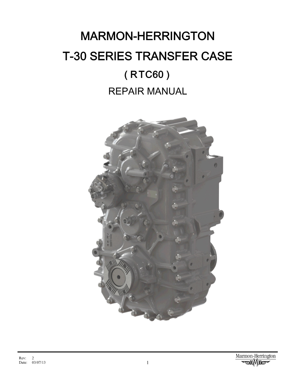 Marmon-Herrington T-30 Series Transfer Case ( R Tc60 ) Repair Manual