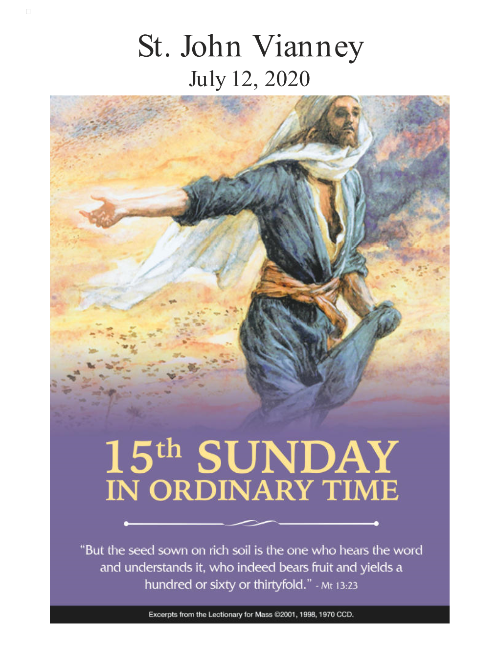 St. John Vianney July 12, 2020