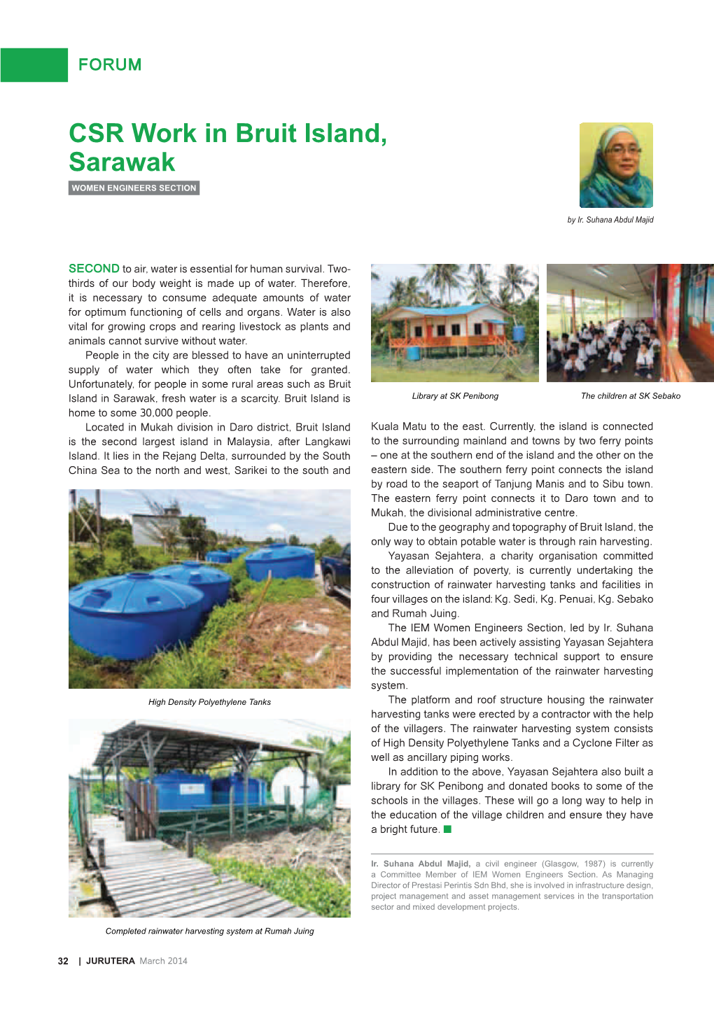 CSR Work in Bruit Island, Sarawak WOMEN ENGINEERS SECTION