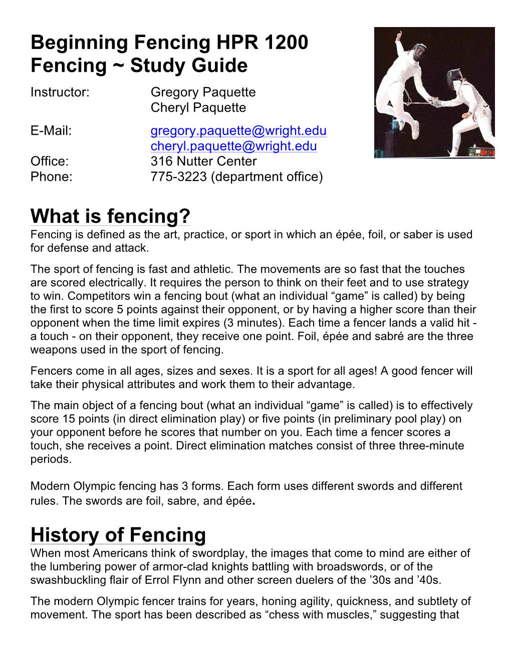 Study Guide What Is Fencing?
