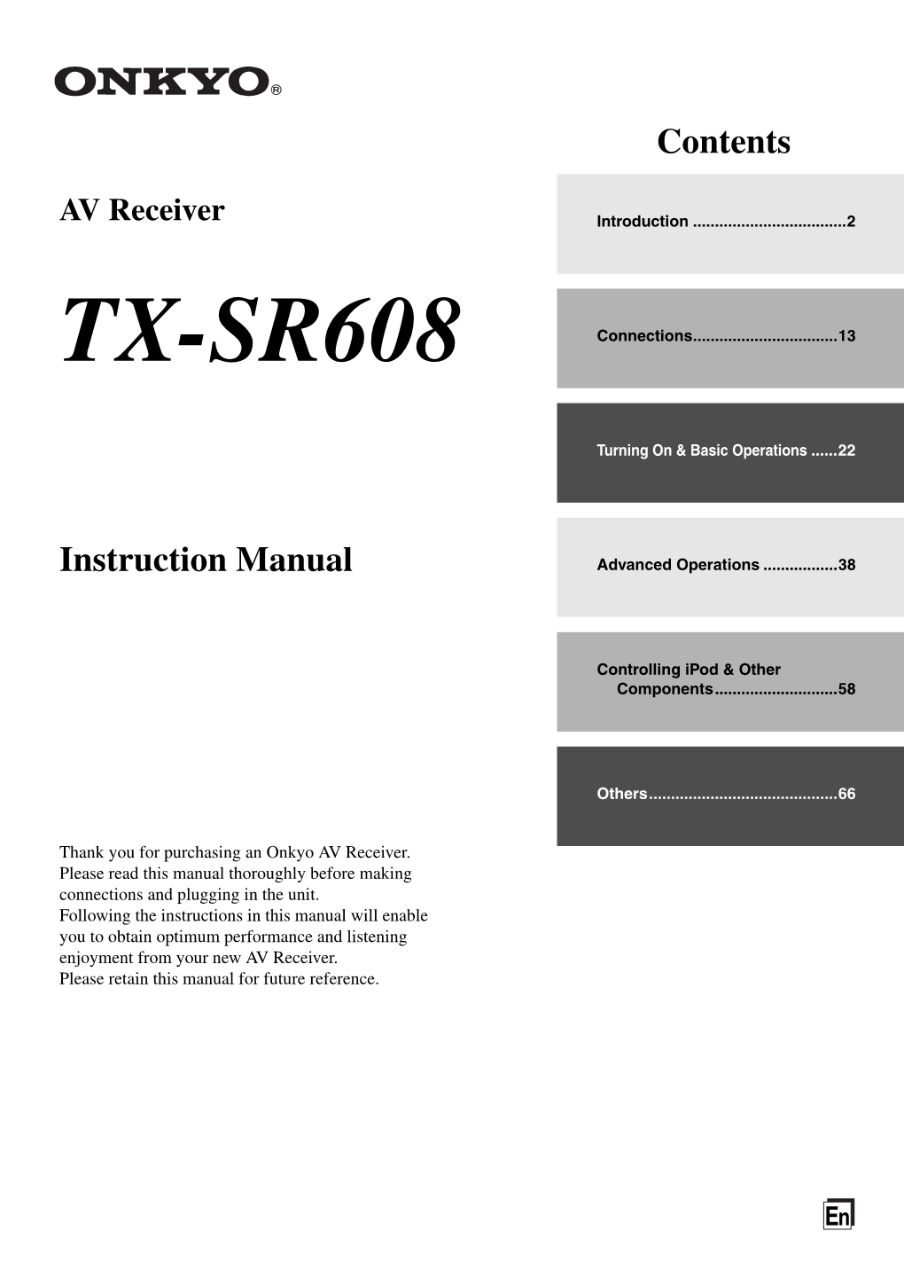 TX-SR608 Connections