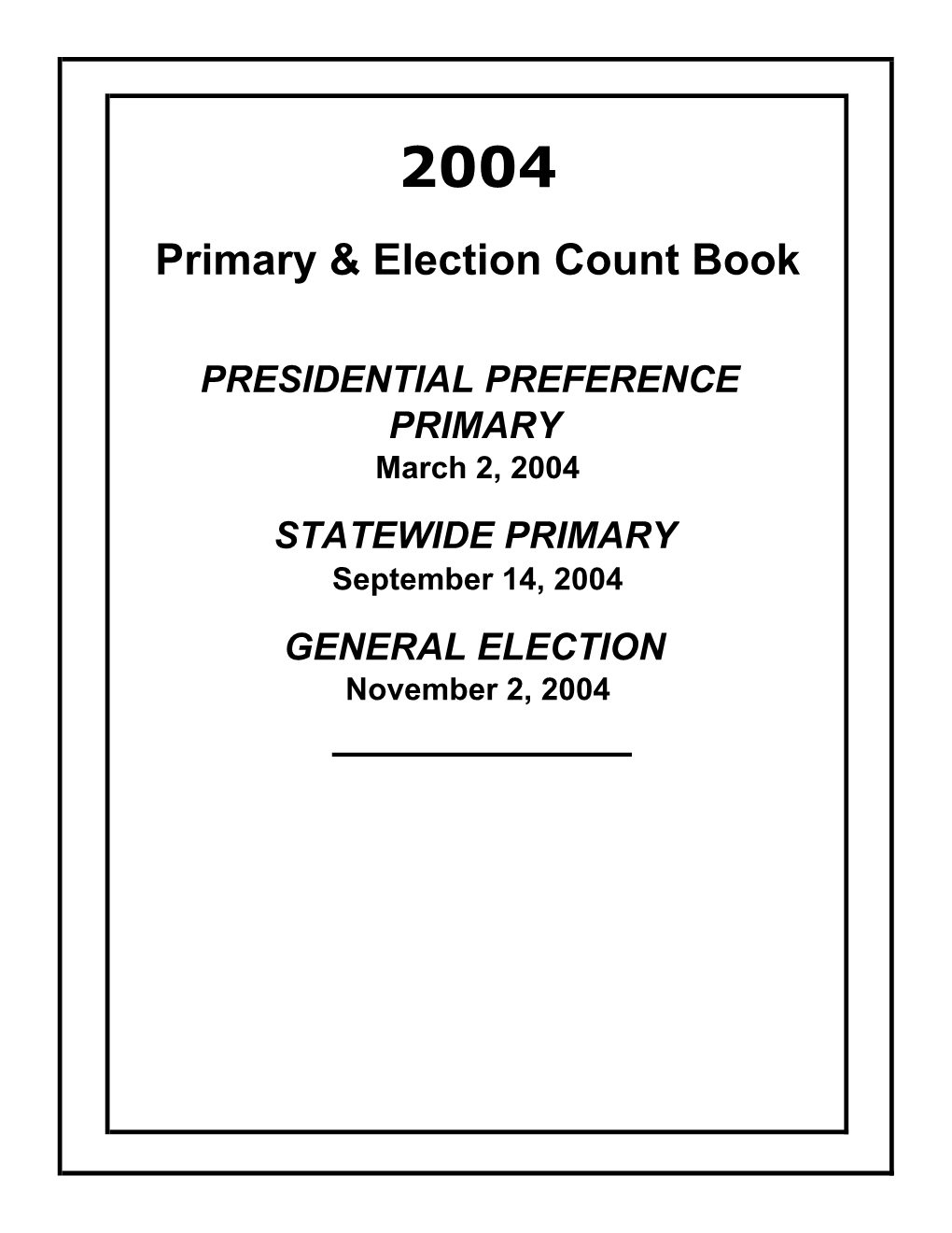 2004 Count Book