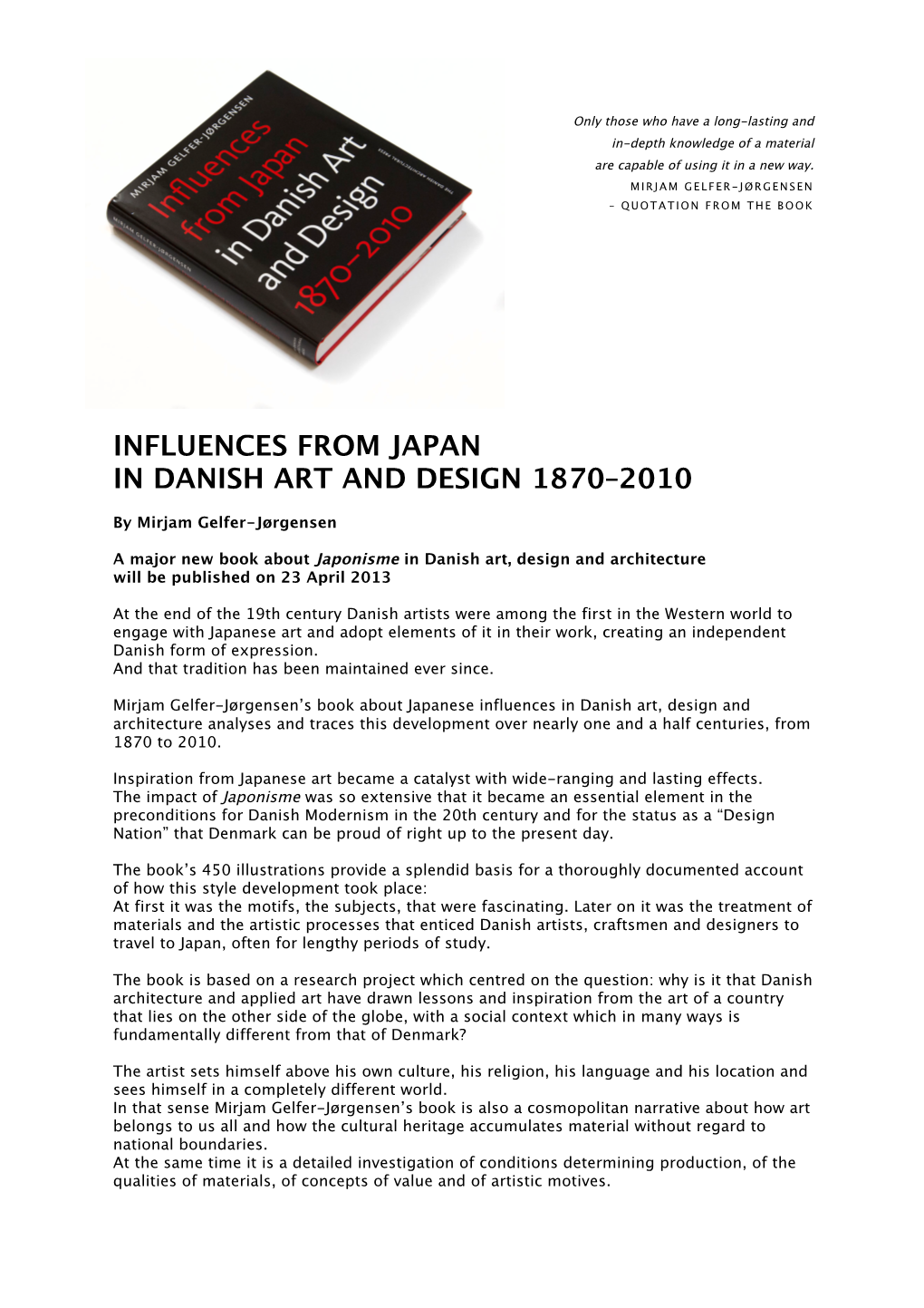 Influences from Japan in Danish Art and Design 1870–2010