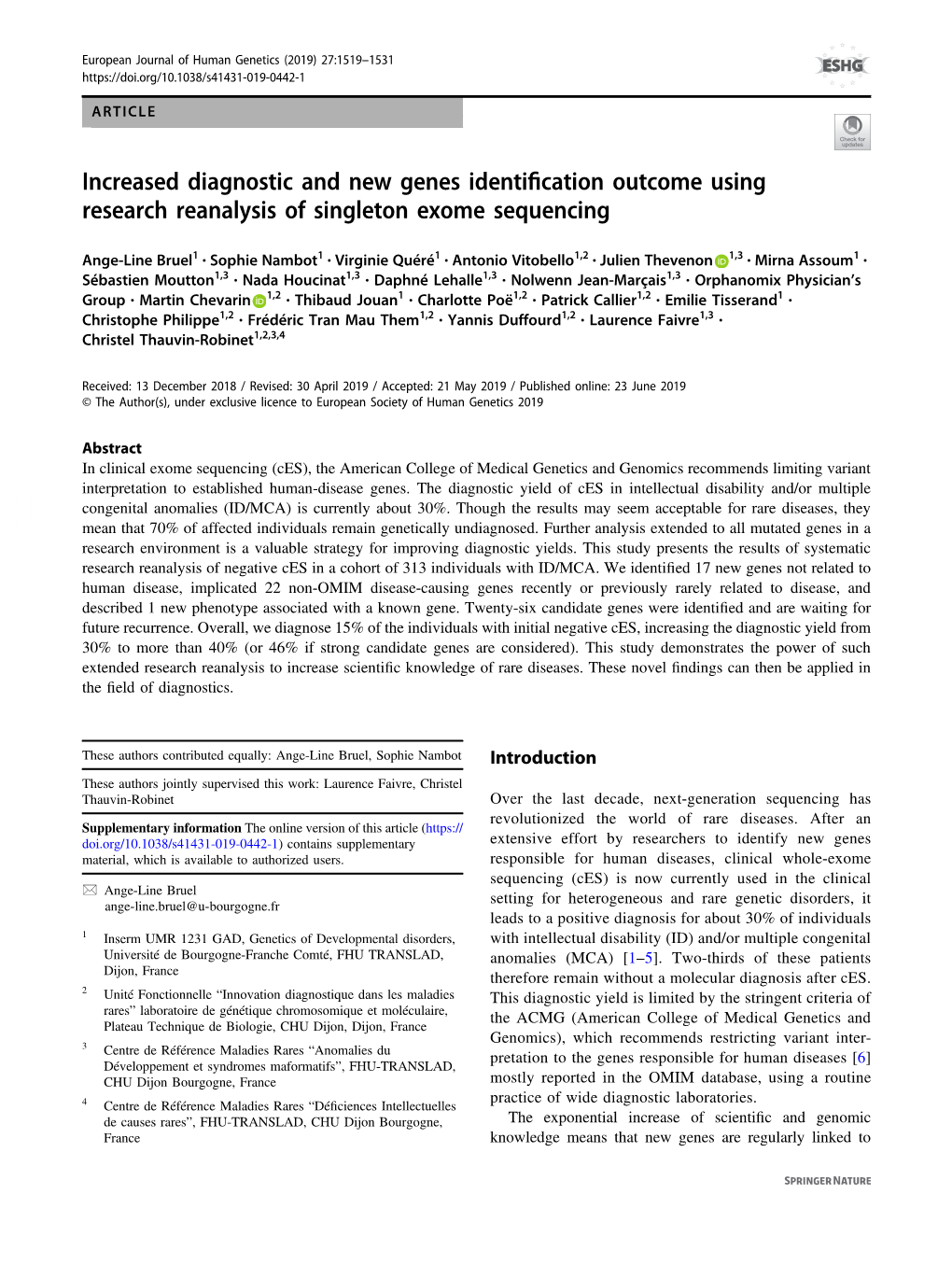 Increased Diagnostic and New Genes Identification Outcome Using