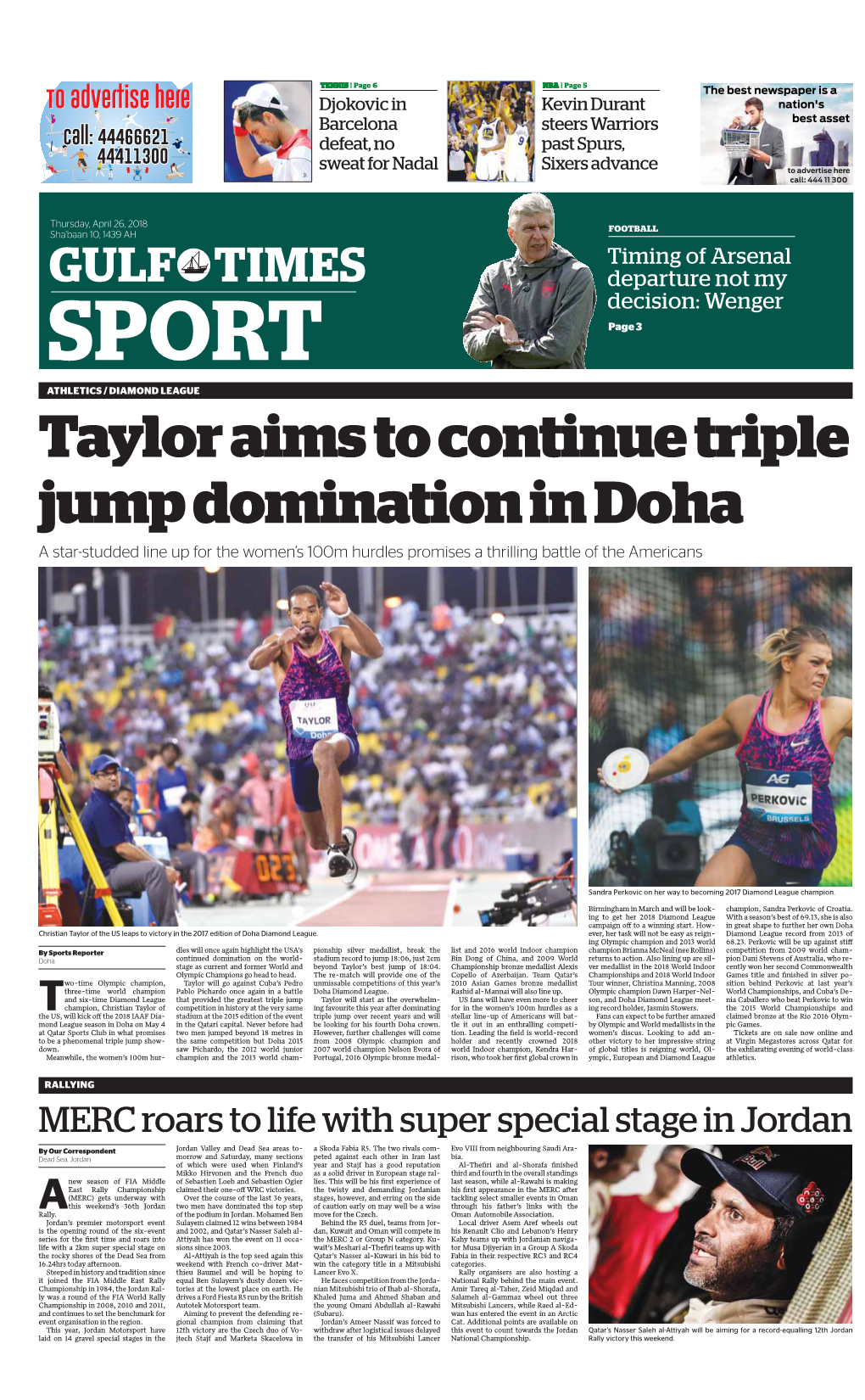 Taylor Aims to Continue Triple Jump Domination in Doha a Star-Studded Line up for the Women’S 100M Hurdles Promises a Thrilling Battle of the Americans