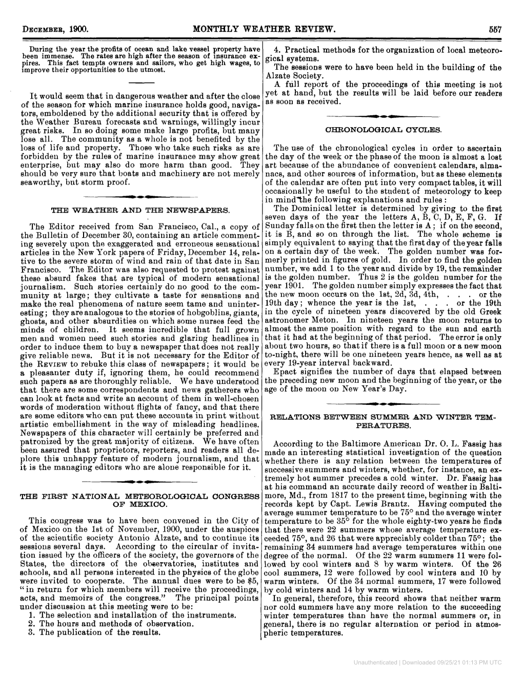 December, 1900. Monthly Weather Review