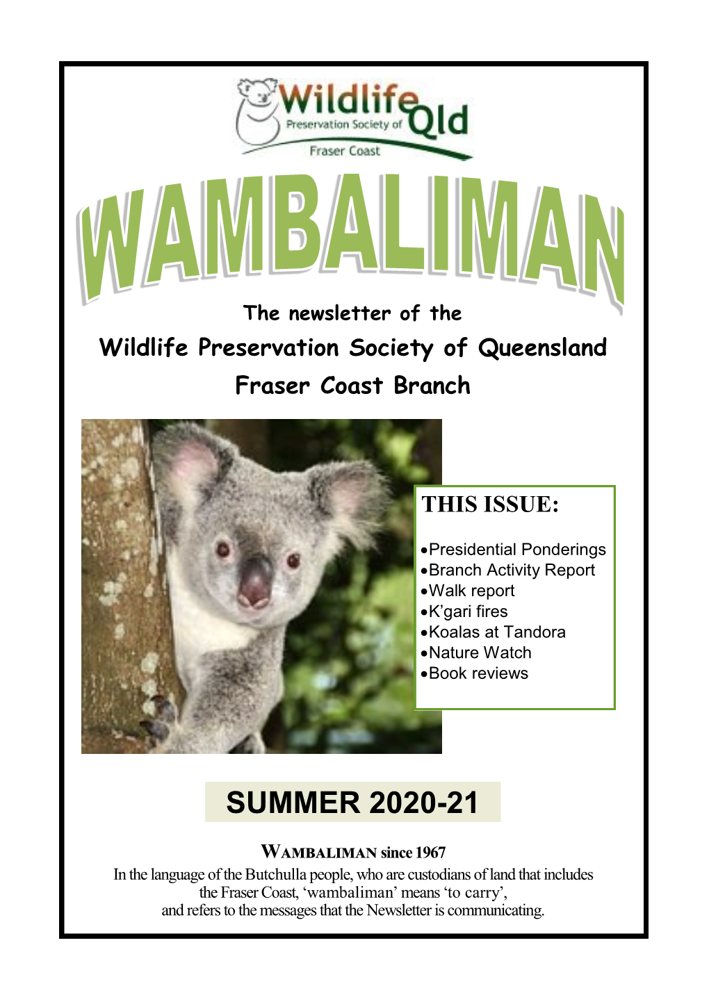 Wambaliman Summer 2020/21 Edition