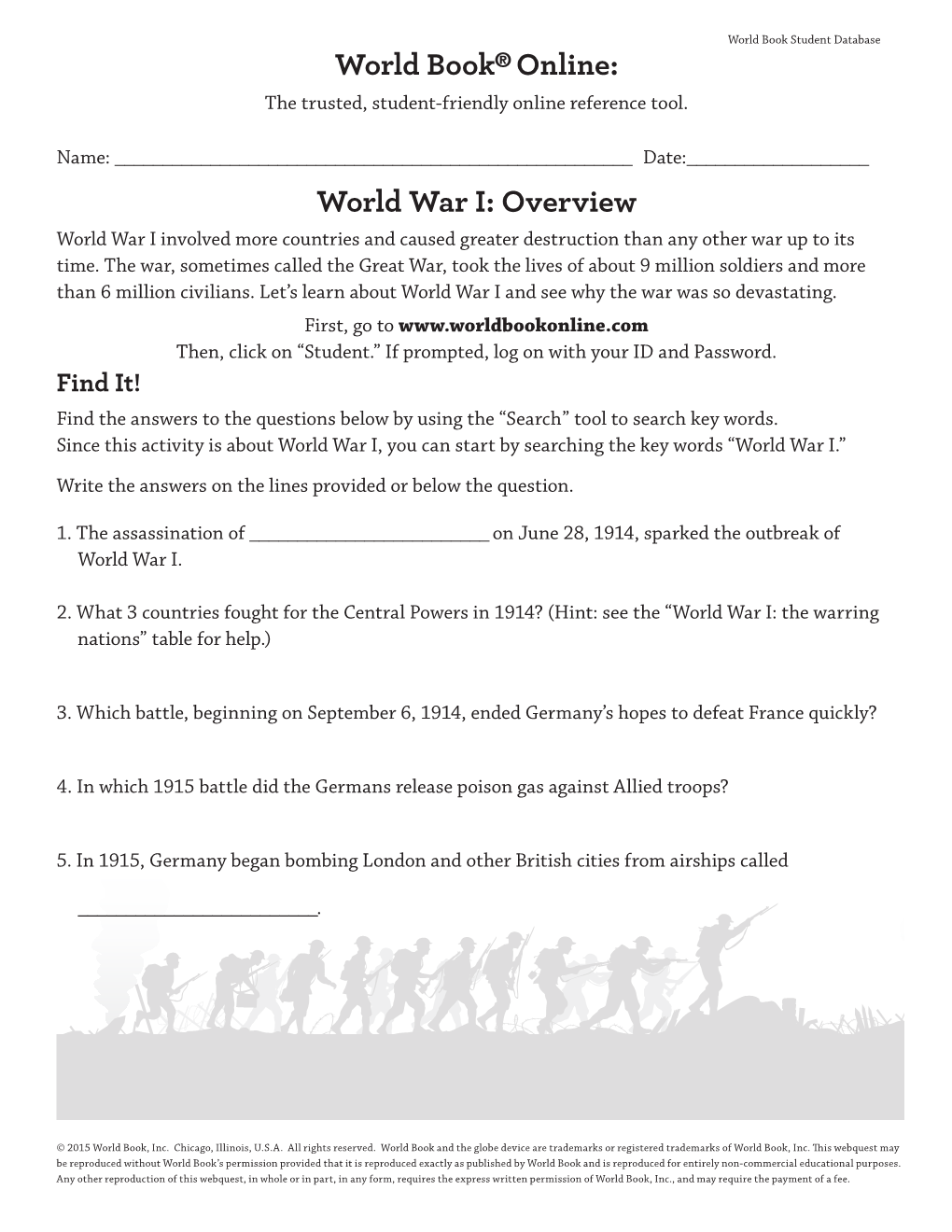 World Book® Online: World War I: Overview