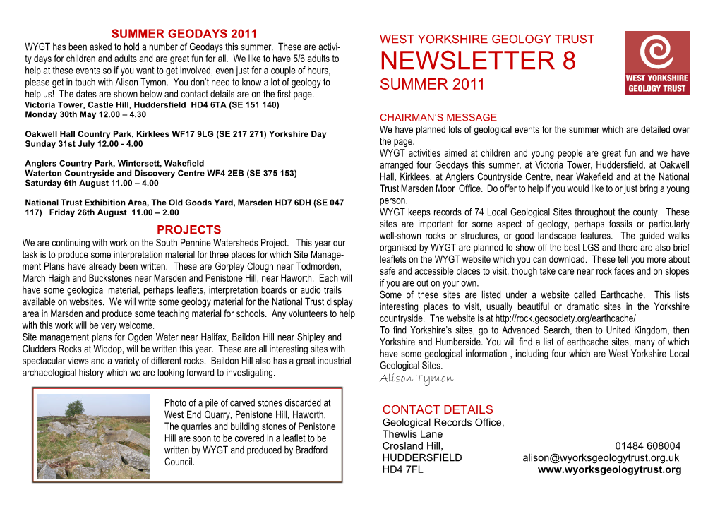 Newsletter 8 Summer 2011