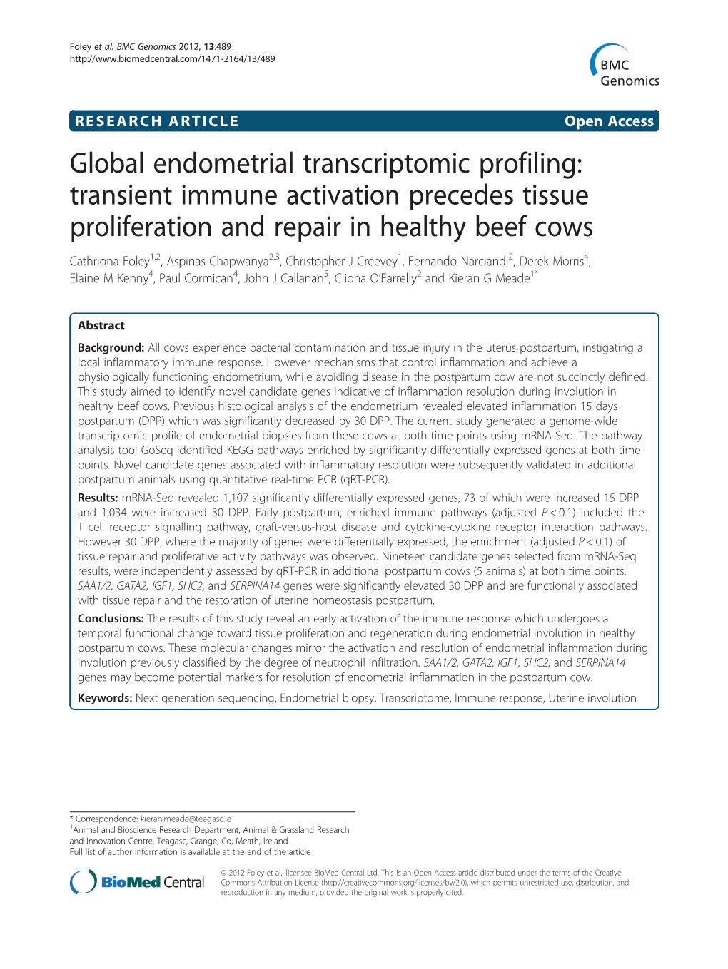 Global Endometrial Transcriptomic Profiling: Transient Immune