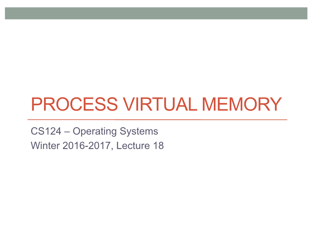 Process Virtual Memory