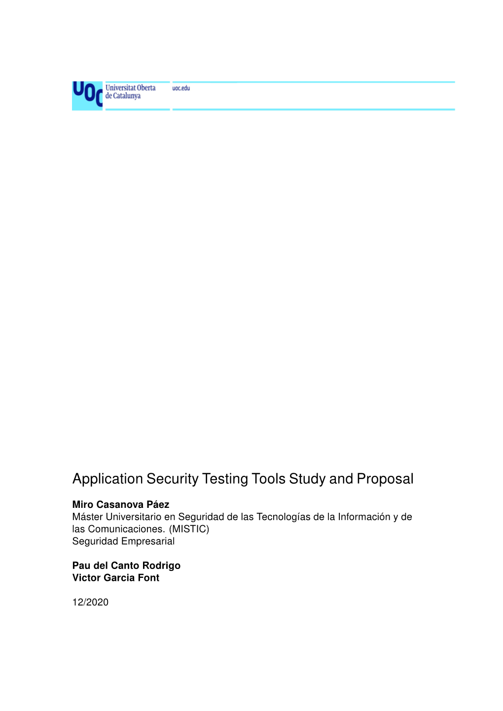 Application Security Testing Tools Study and Proposal