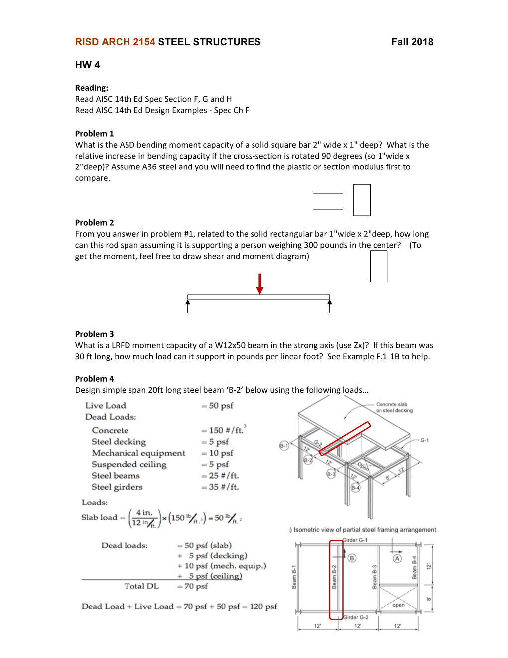 RISD ARCH 2154 STEEL STRUCTURES Fall 2018 HW 4