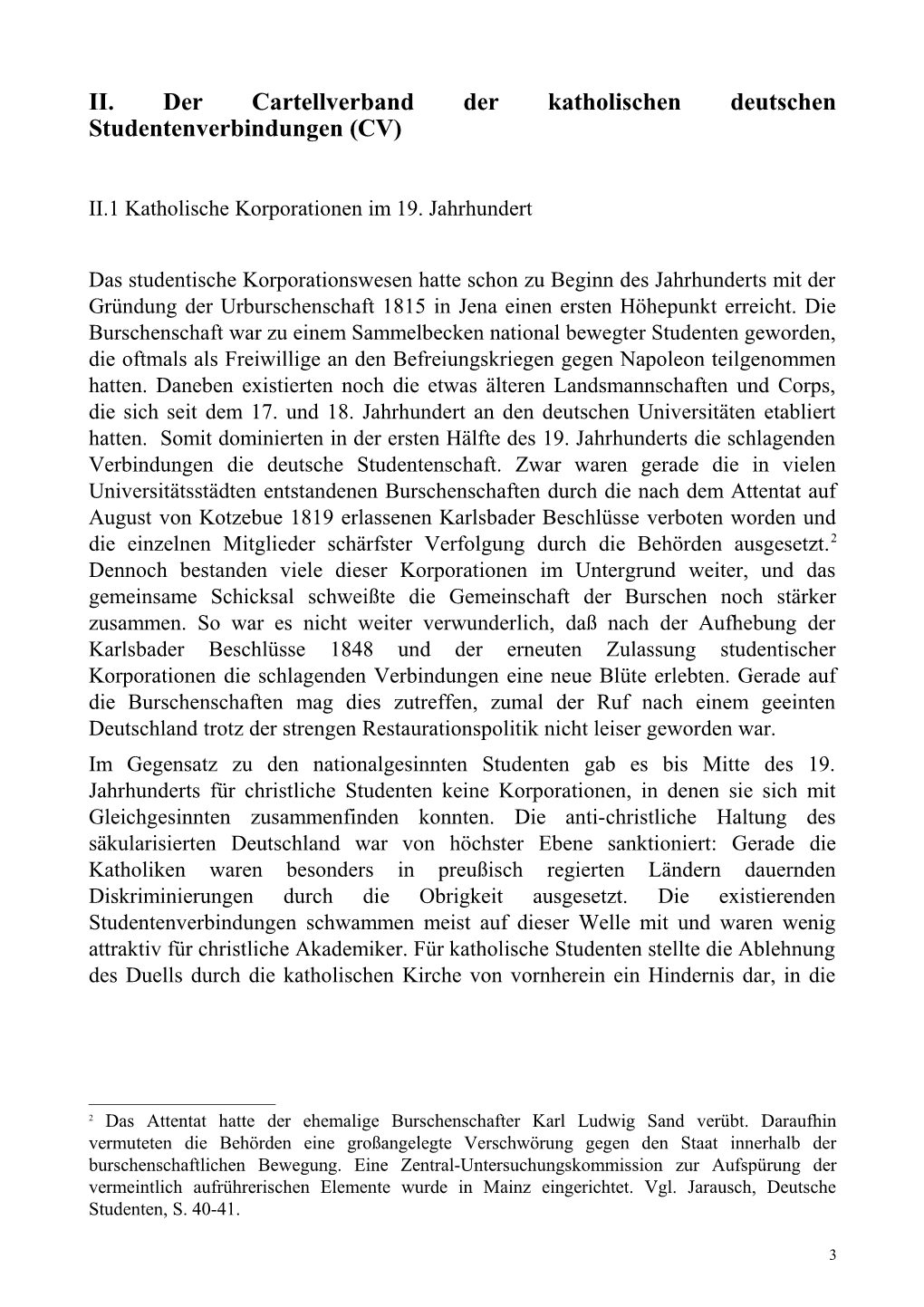 II. Der Cartellverband Der Katholischen Deutschen Studentenverbindungen (CV)