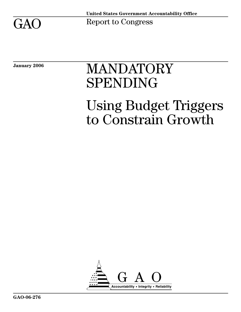 GAO-06-276 Mandatory Spending