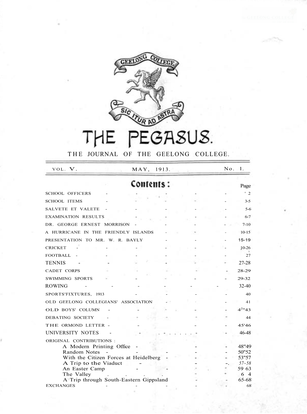 Pegasus May 1913