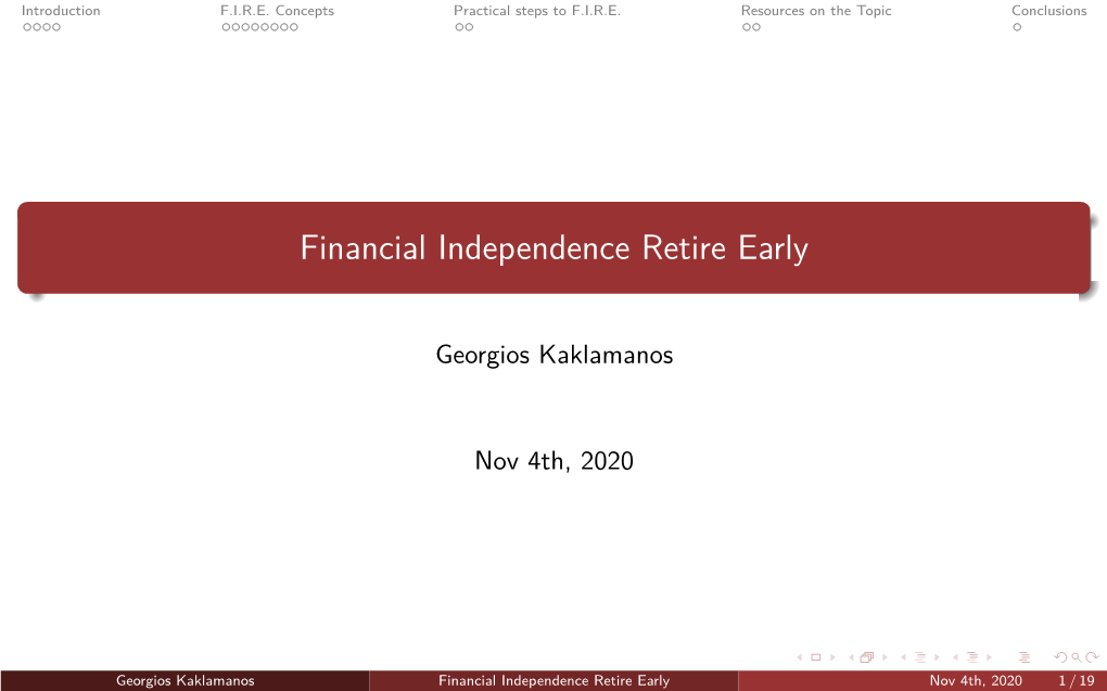 Financial Independence Retire Early