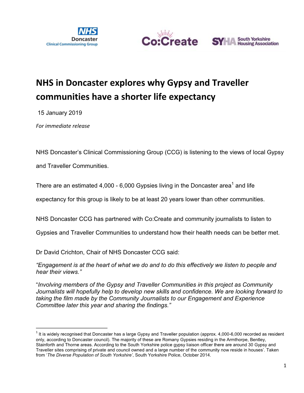 NHS in Doncaster Explores Why Gypsy and Traveller Communities Have a Shorter Life Expectancy