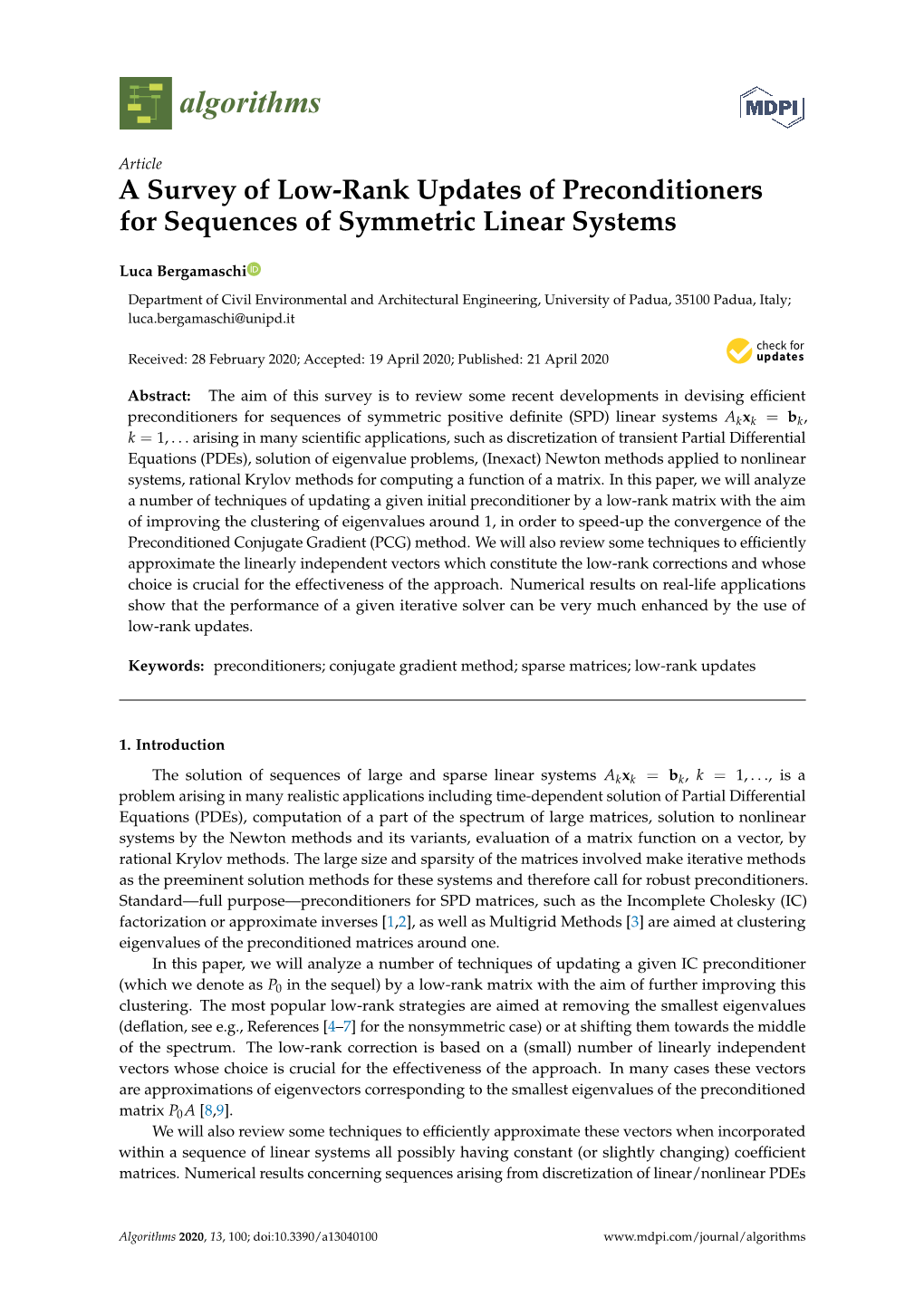 A Survey of Low-Rank Updates of Preconditioners for Sequences of Symmetric Linear Systems