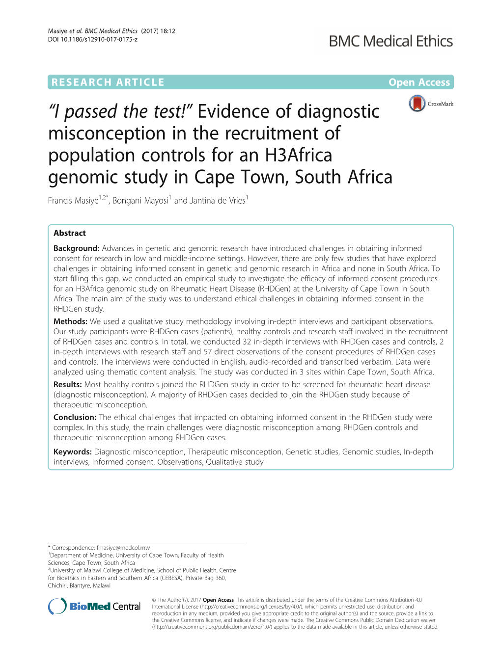 Evidence of Diagnostic Misconception in the Recruitment Of