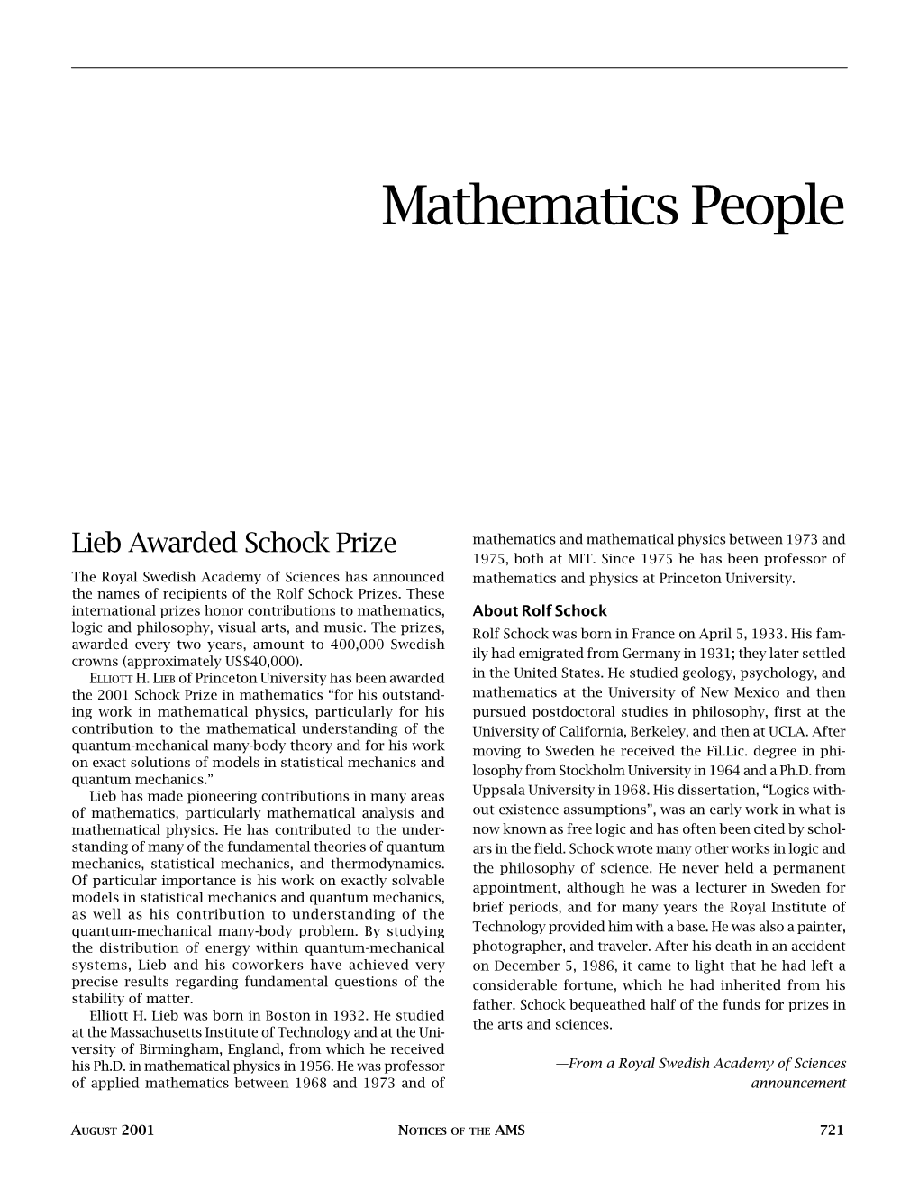 Mathematics People