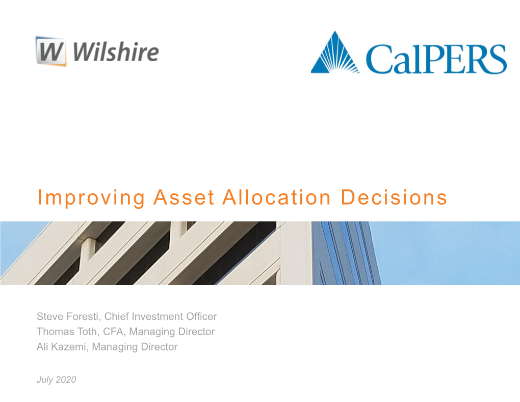 Improving Asset Allocation Decisions