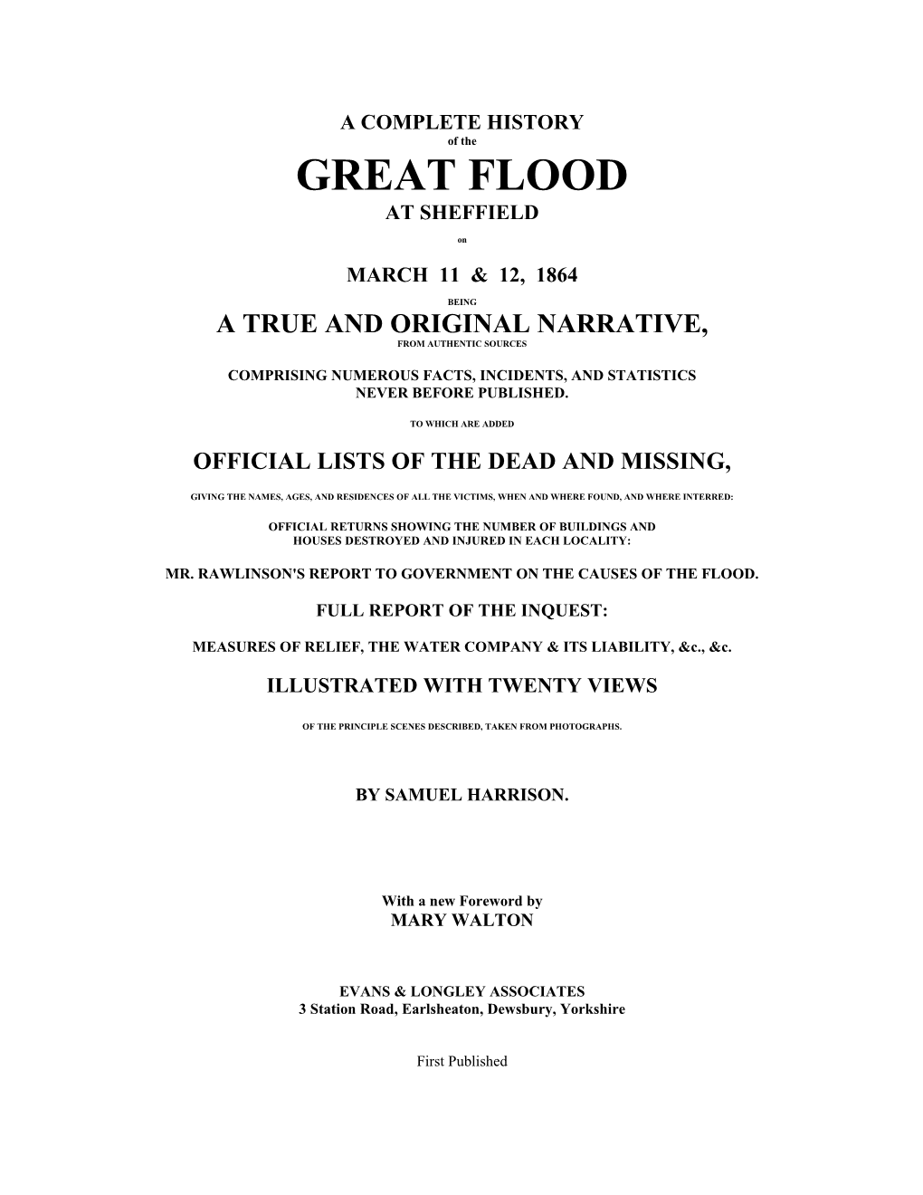 A Complete History Of The Great Flood At Sheffield