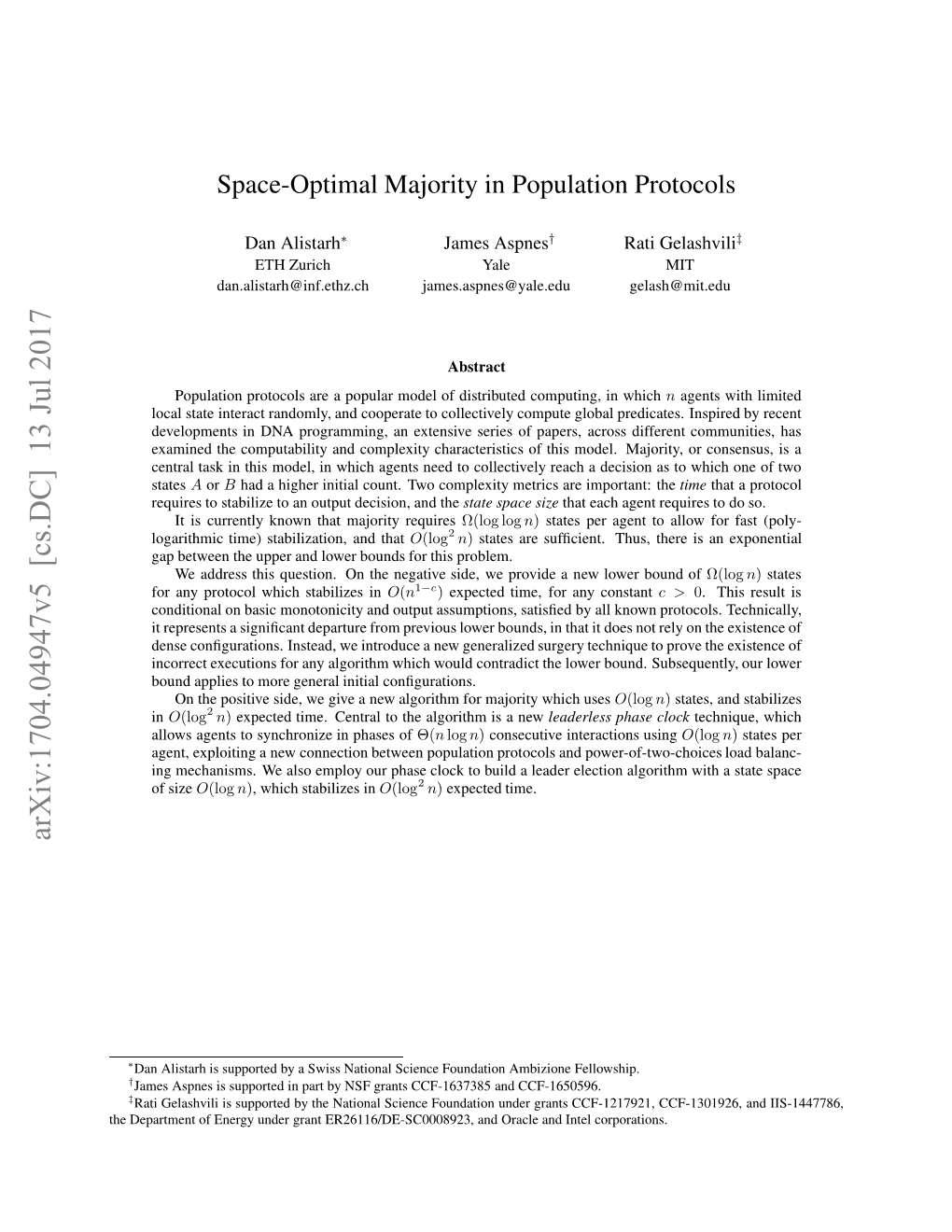 Space-Optimal Majority in Population Protocols