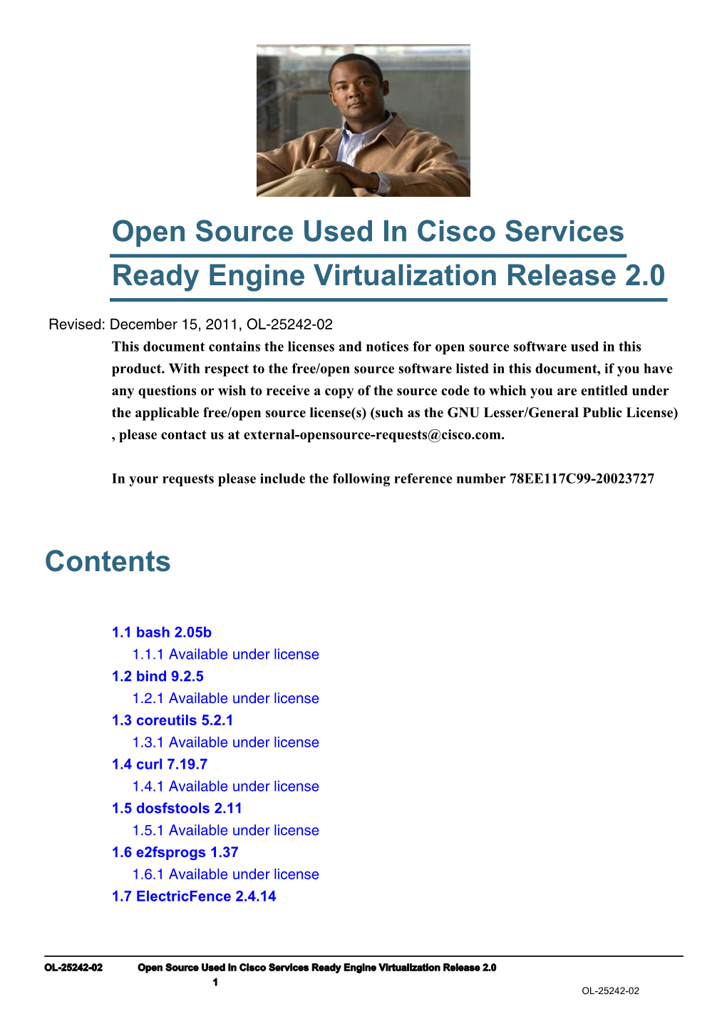 Open Source Used in Cisco Services Ready Engine Virtualization Release 2.0