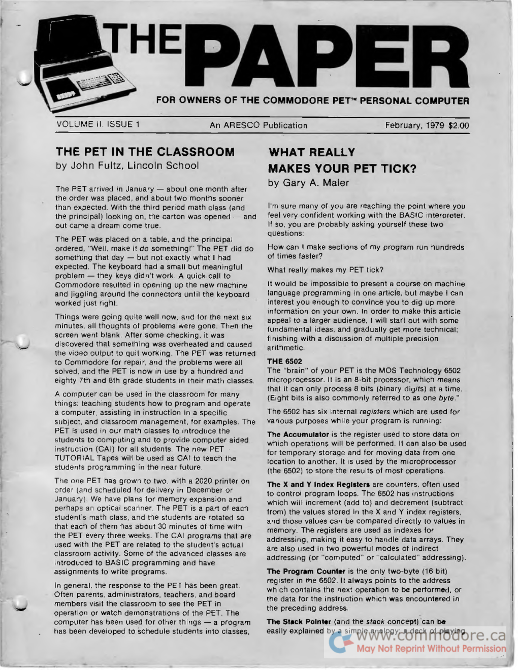 The Paper: for Owners of the Commodore Pet Personal Computer