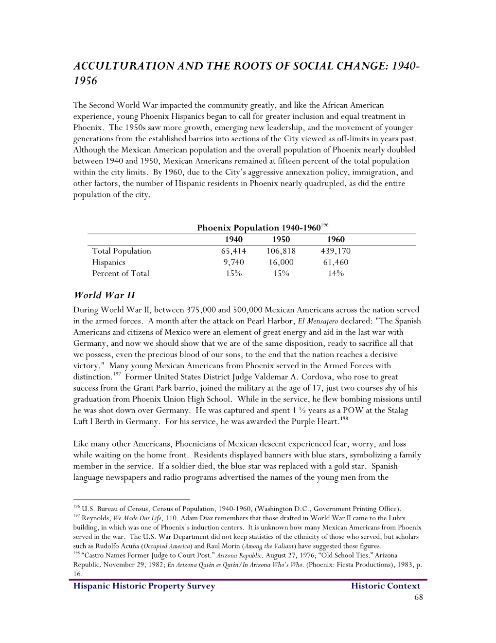 Acculturation and the Roots of Social Change: 1940- 1956